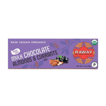 Raway Vegan Milk Chocolate Paleo Mylk Chocolate Almonds Currants Bar